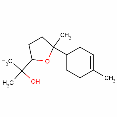 Tetrahydro-alpha,alpha,5-trimethyl-5-(4-methyl-3-cyclohexen-1-yl)furan-2-methanol Structure,55399-12-7Structure