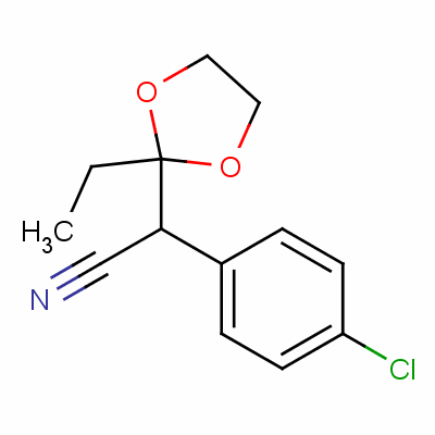 Alpha-(4-氯苯基)-2-乙基-1,3-二氧戊环-2-乙腈结构式_55474-41-4结构式