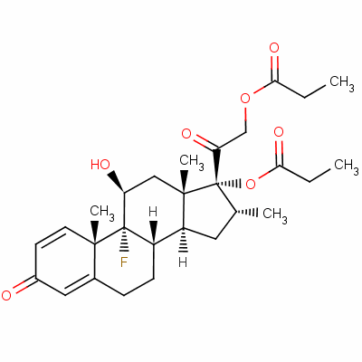 9-氟-11beta,17,21-三羟基-16alpha-甲基孕甾-1,4-二烯-3,20-二酮 17,21-二(丙酸酯)结构式_55541-30-5结构式