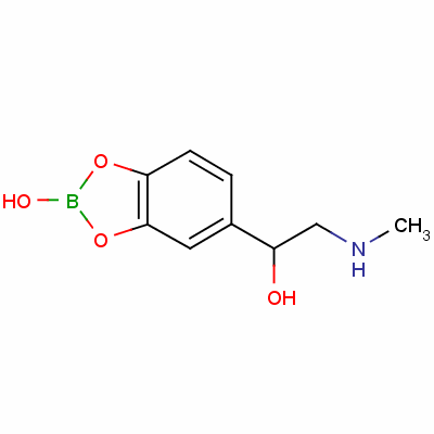 (R)-2-羟基-alpha-[(甲基氨基)甲基]-1,3,2-苯并二氧杂戊硼烷-5-甲醇结构式_5579-16-8结构式