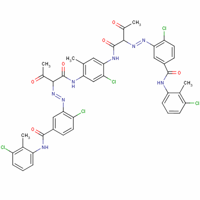 Benzamide, 3,3-[(2-chloro-5-methyl-1,4-phenylene)bis[imino(1-acetyl-2-oxo-2,1-ethanediyl)azo]]bis[4-chloro-n-(3-chloro-2-methylphenyl)- Structure,5580-57-4Structure