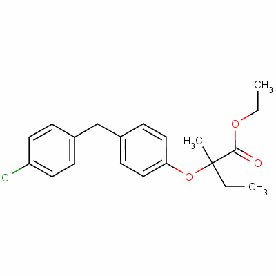 Ethyl 2-(4-(4-chlorobenzyl)phenoxy)-2-methylbutanoate Structure,55937-99-0Structure