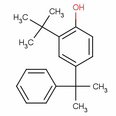 2-(1,1-二甲基乙基)-4-(1-甲基-1-苯基乙基)苯酚结构式_56187-92-9结构式