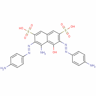 4-氨基-3,6-双[(4-氨基苯基)氮杂]-5-羟基萘-2,7-二磺酸结构式_56405-32-4结构式