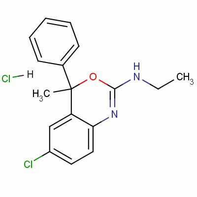 6-Chloro-n-ethyl-4-methyl-4-phenyl-4h-3,1-benzoxazin-2-amine monohydrochloride Structure,56776-32-0Structure