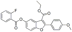 3-Benzofurancarboxylicacid,5-[(2-fluorobenzoyl)oxy]-2-(4-methoxyphenyl)-,ethylester(9ci) Structure,575470-87-0Structure