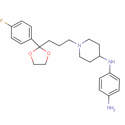 N-[1-[3-[2-(4-氟苯基)-1,3-二氧杂烷-2-基]丙基]哌啶-4-基]苯-1,4-二胺结构式_57718-48-6结构式