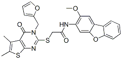 Acetamide, 2-[[3-(2-furanylmethyl)-3,4-dihydro-5,6-dimethyl-4-oxothieno[2,3-d]pyrimidin-2-yl]thio]-n-(2-methoxy-3-dibenzofuranyl)-(9ci) Structure,577699-47-9Structure