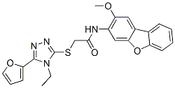 (9ci)-2-[[4-乙基-5-(2-呋喃)-4H-1,2,4-噻唑-3-基]硫代]-n-(2-甲氧基-3-二苯并呋喃)-乙酰胺结构式_577981-45-4结构式