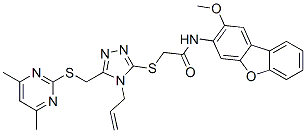 Acetamide, 2-[[5-[[(4,6-dimethyl-2-pyrimidinyl)thio]methyl]-4-(2-propenyl)-4h-1,2,4-triazol-3-yl]thio]-n-(2-methoxy-3-dibenzofuranyl)-(9ci) Structure,577984-43-1Structure