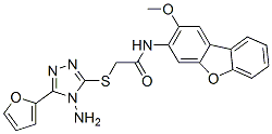 (9ci)-2-[[4-氨基-5-(2-呋喃)-4H-1,2,4-噻唑-3-基]硫代]-n-(2-甲氧基-3-二苯并呋喃)-乙酰胺结构式_578747-30-5结构式