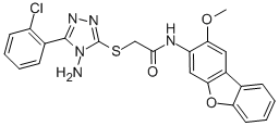 2-[[4-氨基-5-(2-氯苯基)-4H-1,2,4-噻唑-3-基]硫代]-n-(2-甲氧基-3-二苯并呋喃)乙酰胺结构式_578756-90-8结构式