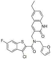 (9ci)-3-氯-n-[(6-乙基-1,2-二氢-2-氧代-3-喹啉)甲基]-6-氟-n-(2-呋喃甲基)-苯并[b]噻吩-2-羧酰胺结构式_579450-33-2结构式