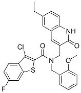 (9ci)-3-氯-n-[(6-乙基-1,2-二氢-2-氧代-3-喹啉)甲基]-6-氟-n-[(2-甲氧基苯基)甲基]-苯并[b]噻吩-2-羧酰胺结构式_579450-66-1结构式