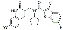 Benzo[b]thiophene-2-carboxamide,3-chloro-n-cyclopentyl-n-[(1,2-dihydro-7-methoxy-2-oxo-3-quinolinyl)methyl ]-6-fluoro-(9ci) Structure,579456-43-2Structure