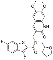 (9ci)-3-氯-n-[(1,2-二氢-6,7-二甲氧基-2-氧代-3-喹啉)甲基]-6-氟-n-[(四氢-2-呋喃)甲基]-苯并[b]噻吩-2-羧酰胺结构式_579459-58-8结构式