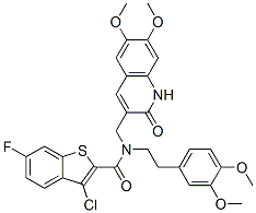 (9ci)-3-氯-n-[(1,2-二氢-6,7-二甲氧基-2-氧代-3-喹啉)甲基]-n-[2-(3,4-二甲氧基苯基)乙基]-6-氟-苯并[b]噻吩-2-羧酰胺结构式_579516-68-0结构式