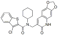 (9ci)-3-氯-n-环己基-n-[(5,6-二氢-6-氧代-1,3-二氧代[4,5-g]喹啉-7-基)甲基]-苯并[b]噻吩-2-羧酰胺结构式_579517-01-4结构式