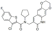 (9ci)-3-氯-n-环戊基-6-氟-n-[(2,3,6,7-四氢-7-氧代-1,4-二噁英并[2,3-g]喹啉-8-基)甲基]-苯并[b]噻吩-2-羧酰胺结构式_579518-08-4结构式