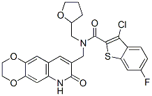 Benzo[b]thiophene-2-carboxamide, 3-chloro-6-fluoro-n-[(tetrahydro-2-furanyl)methyl]-n-[(2,3,6,7-tetrahydro-7-oxo-1,4-dioxino[2,3-g]quinolin-8-yl)methyl]-(9ci) Structure,579518-30-2Structure