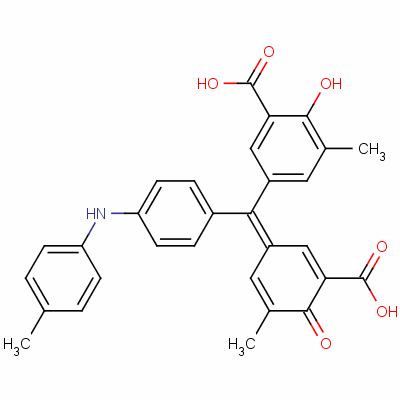 5-[(3-Carboxy-5-methyl-4-oxo-2,5-cyclohexadien-1-ylidene)[4-[(4-tolyl)amino]phenyl ]methyl ]-3-methylsalicylic acid Structure,5852-33-5Structure