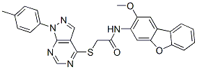 Acetamide, n-(2-methoxy-3-dibenzofuranyl)-2-[[1-(4-methylphenyl)-1h-pyrazolo[3,4-d]pyrimidin-4-yl]thio]-(9ci) Structure,585562-55-6Structure