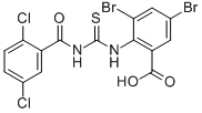 3,5-Dibromo-2-[[[(2,5-dichlorobenzoyl)amino]thioxomethyl ]amino]-benzoic acid Structure,586391-86-8Structure