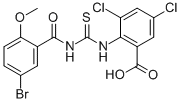 2-[[[(5-Bromo-2-methoxybenzoyl)amino]thioxomethyl ]amino]-3,5-dichloro-benzoic acid Structure,586391-91-5Structure