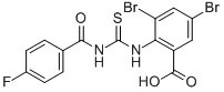 3,5-Dibromo-2-[[[(4-fluorobenzoyl)amino]thioxomethyl ]amino]-benzoic acid Structure,586393-52-4Structure