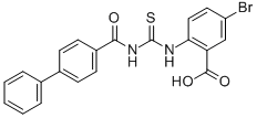 2-[[[([1,1’-Biphenyl ]-4-ylcarbonyl)amino]thioxomethyl ]amino]-5-bromo-benzoic acid Structure,586393-83-1Structure