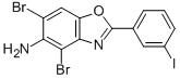 4,6-Dibromo-2-(3-iodophenyl)-1,3-benzoxazol-5-amine Structure,586996-09-0Structure