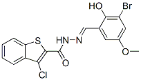 Benzo[b]thiophene-2-carboxylic acid,3-chloro-,[(3-bromo-2-hydroxy-5-methoxyphenyl)methylene]hydrazide (9ci) Structure,587005-22-9Structure