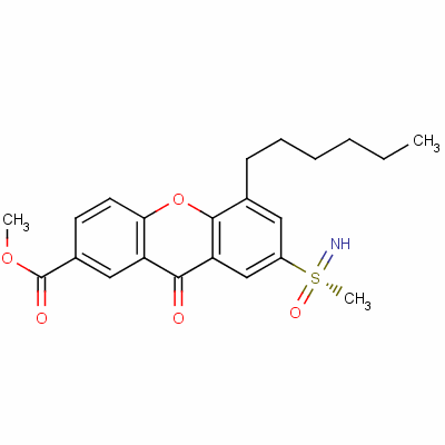 Methyl 5-hexyl-7-(s-methylsulphonimidoyl)-9-oxo-9h-xanthene-2-carboxylate Structure,58762-16-6Structure