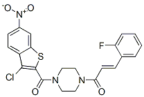 Piperazine,1-[(3-chloro-6-nitrobenzo[b]thien-2-yl)carbonyl ]-4-[3-(2-fluorophenyl)-1-oxo-2-propenyl ]-(9ci) Structure,588673-75-0Structure