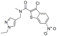 (9ci)-3-氯-n-[(1-乙基-1H-吡唑-4-基)甲基]-n-甲基-6-硝基-苯并[b]噻吩-2-羧酰胺结构式_588712-41-8结构式