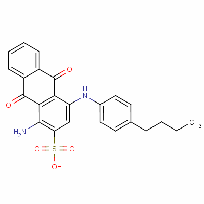 1-Amino-4-[(4-butylphenyl)amino]-9,10-dihydro-9,10-dioxoanthracene-2-sulphonic acid Structure,58965-11-0Structure