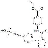 Benzoic acid,4-[[[2-[4-(3-hydroxy-3-methyl-1-butynyl)phenyl ]-3-thiazolidinyl ]thioxomethyl ]amino]-,ethyl ester (9ci) Structure,590378-99-7Structure