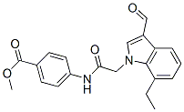 (9CI)-4-[[(7-乙基-3-甲酰基-1H-吲哚-1-基)乙酰基]氨基]-苯甲酸甲酯结构式_593236-66-9结构式