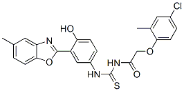 (9CI)-2-(4-氯-2-甲基苯氧基)-N-[[[4-羟基-3-(5-甲基-2-苯并噁唑基)苯基]氨基]硫氧代甲基]-乙酰胺结构式_593238-41-6结构式