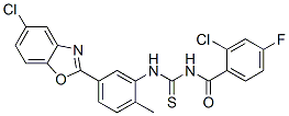 Benzamide,2-chloro-n-[[[5-(5-chloro-2-benzoxazolyl)-2-methylphenyl ]amino]thioxomethyl ]-4-fluoro-(9ci) Structure,593238-54-1Structure