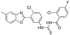 (9CI)-2-氯-N-[[[4-氯-3-(5-甲基-2-苯并噁唑基)苯基]氨基]硫氧代甲基]-4-氟苯甲酰胺结构式_593238-55-2结构式