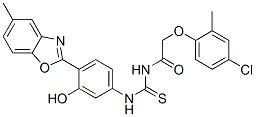 (9CI)-2-(4-氯-2-甲基苯氧基)-N-[[[3-羟基-4-(5-甲基-2-苯并噁唑基)苯基]氨基]硫氧代甲基]-乙酰胺结构式_593238-74-5结构式