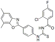 (9ci)-2-氯-n-[[[4-(5,7-二甲基-2-苯并噁唑基)苯基]氨基]硫氧代甲基]-4-氟-苯甲酰胺结构式_593238-86-9结构式