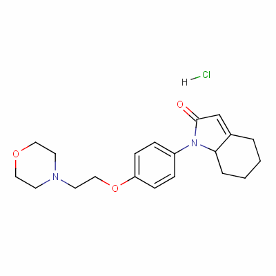 1,4,5,6,7,7a-六氢-1-[4-[2-吗啉乙氧基]苯基]-2H-吲哚-2-酮盐酸盐结构式_59377-75-2结构式