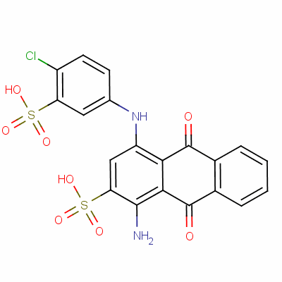 1-Amino-4-[(4-chloro-3-sulfophenyl)amino]-9,10-dioxoanthracene-2-sulfonic acid Structure,59969-87-8Structure