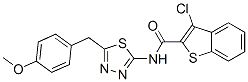 (9ci)-3-氯-n-[5-[(4-甲氧基苯基)甲基]-1,3,4-噻二唑-2-基]-苯并[b]噻吩-2-羧酰胺结构式_600122-37-0结构式