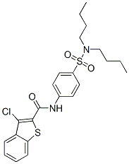 (9ci)-3-氯-n-[4-[(二丁基氨基)磺酰基]苯基]-苯并[b]噻吩-2-羧酰胺结构式_600122-50-7结构式