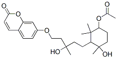 (+)-7-[[5-(3-乙酰基氧基-6-羟基-2,2,6-三甲基环己基)-3-羟基-3-甲基戊基]氧基]-2H-1-苯并吡喃-2-酮结构式_60077-53-4结构式