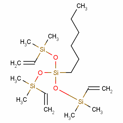 3-[(Dimethylvinylsilyl)oxy]-3-hexyl-1,1,5,5-tetramethyl-1,5-divinyltrisiloxane Structure,60111-51-5Structure