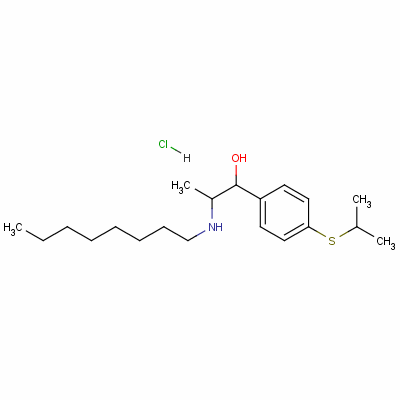 4-[异丙基硫代]-alpha-[1-(辛基氨基)乙基]苄醇盐酸盐结构式_60175-02-2结构式